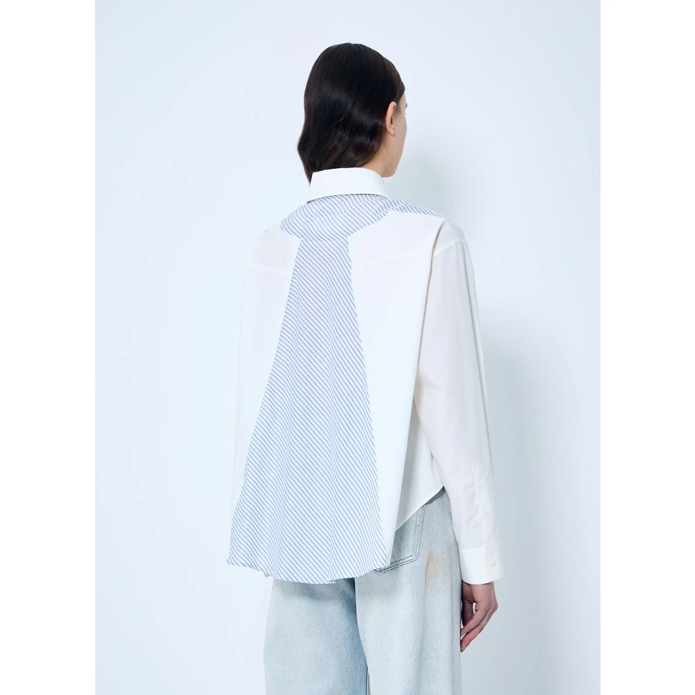 MM6 Maison Margiela Overhemd met contrastpanelen White Dames