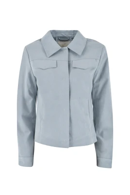 Ljusblå Trendig Skjortjacka