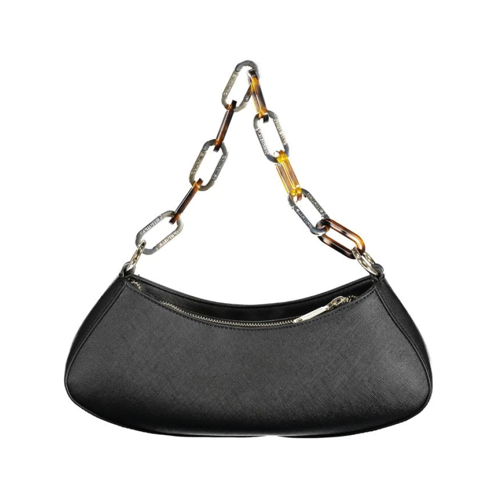 Valentino by Mario Valentino Zwarte polyethyleen handtas met kettingriem Black Dames