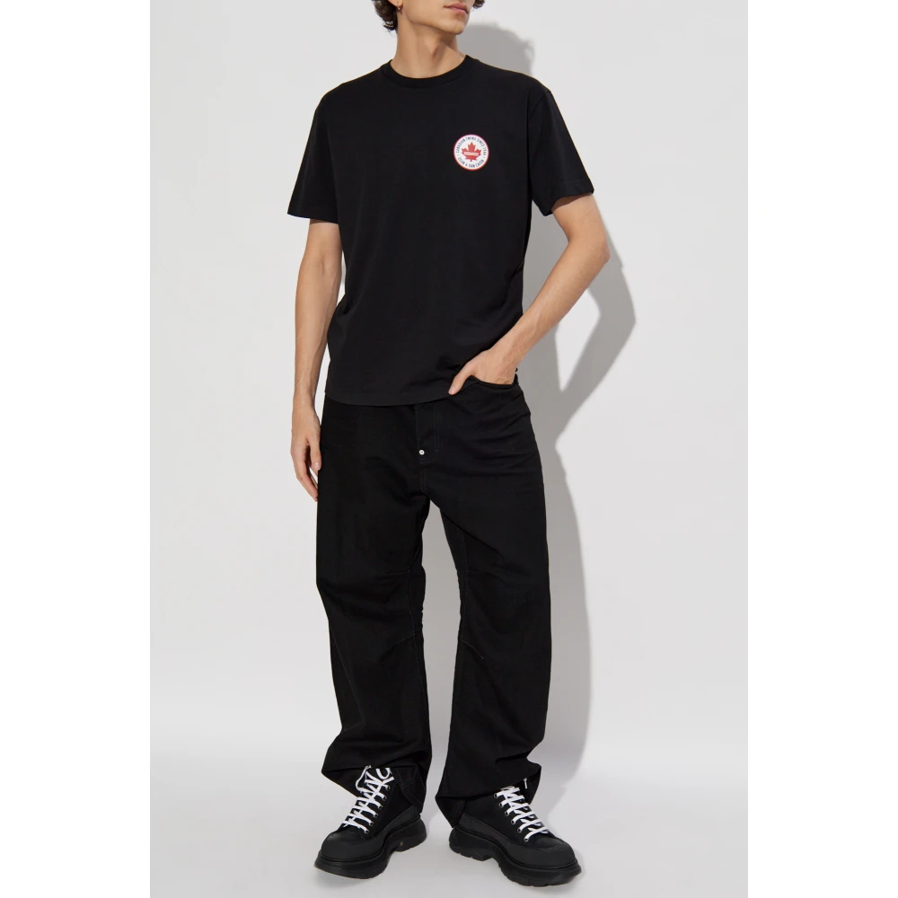 Dsquared2 T-shirt met bedrukt logo Black Heren