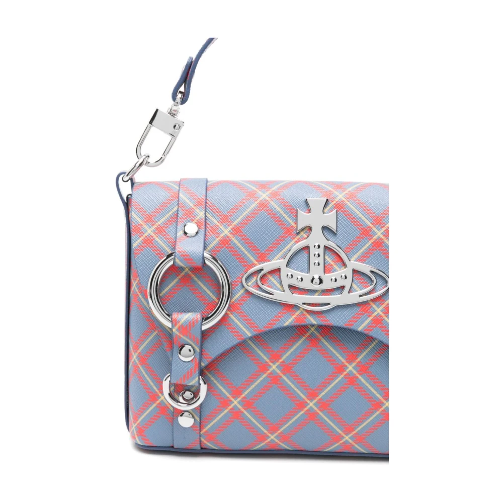 Vivienne Westwood Staalblauwe Schoudertas met Overslag Multicolor Dames