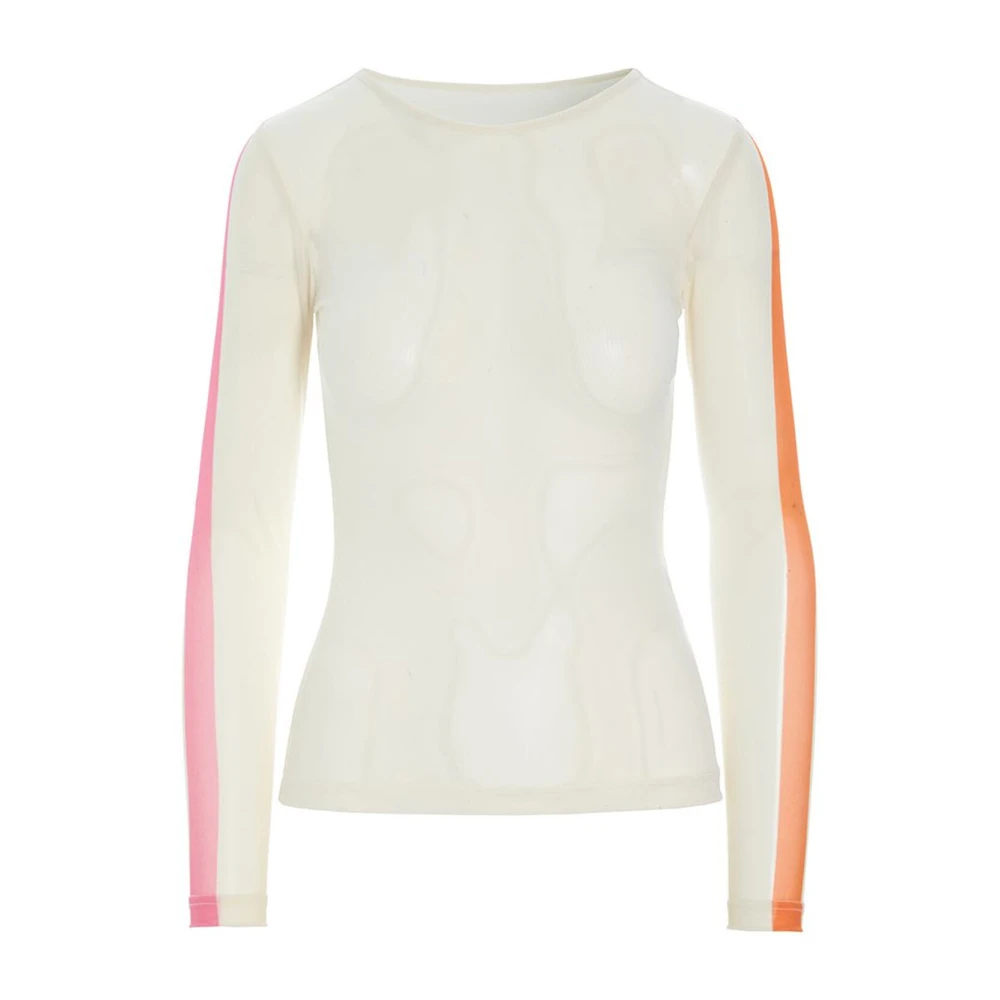 Bitte Kai Rand Contrast Fukashi Blouse Stijlvol Transparante Top White Dames