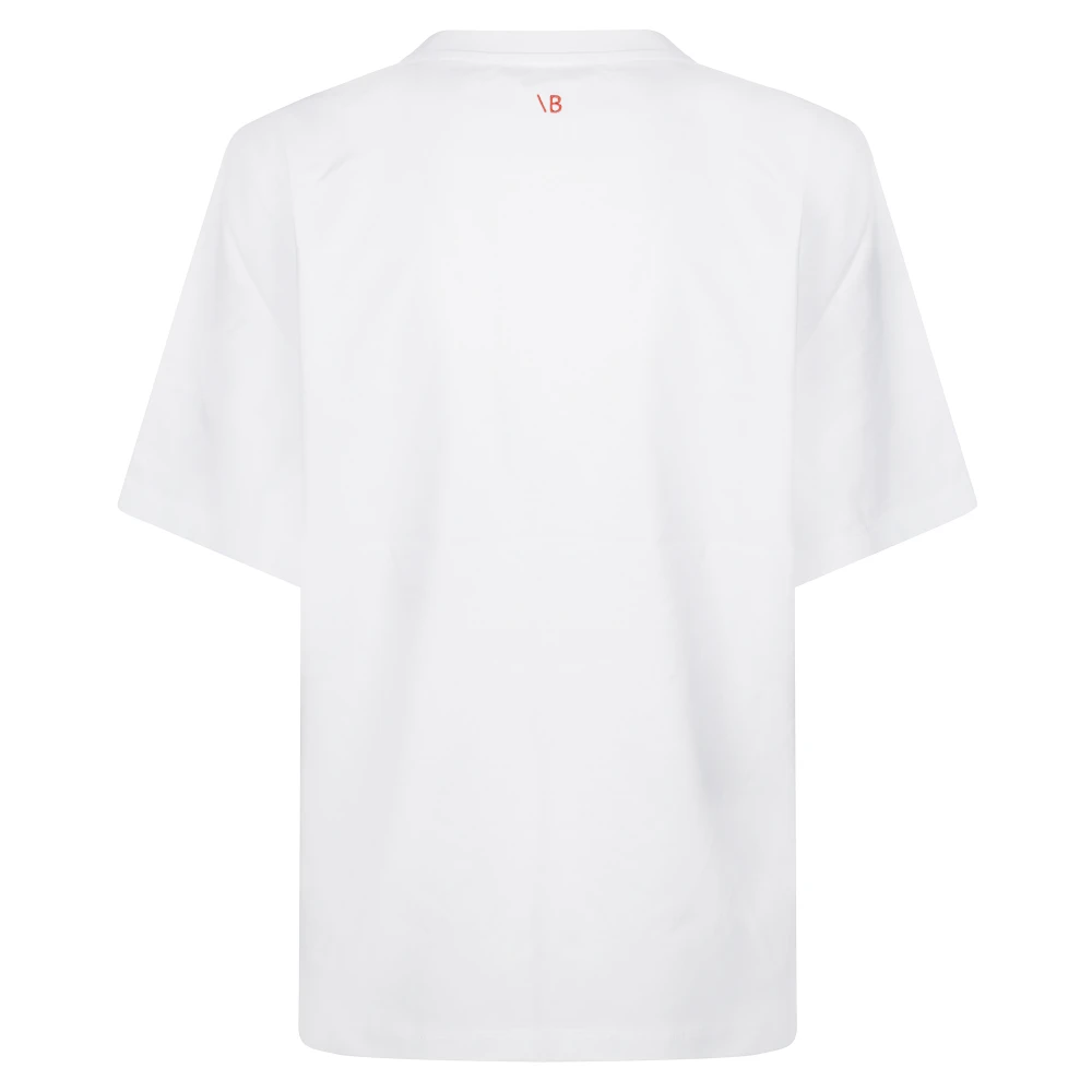 Victoria Beckham Stijlvol Slogan Tee Shirt White Dames