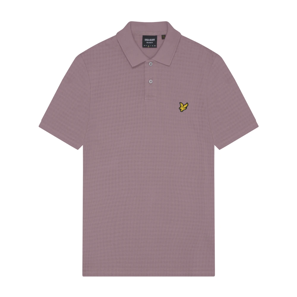 Lyle & Scott Micro Argyle Polo Shirt Purple Heren