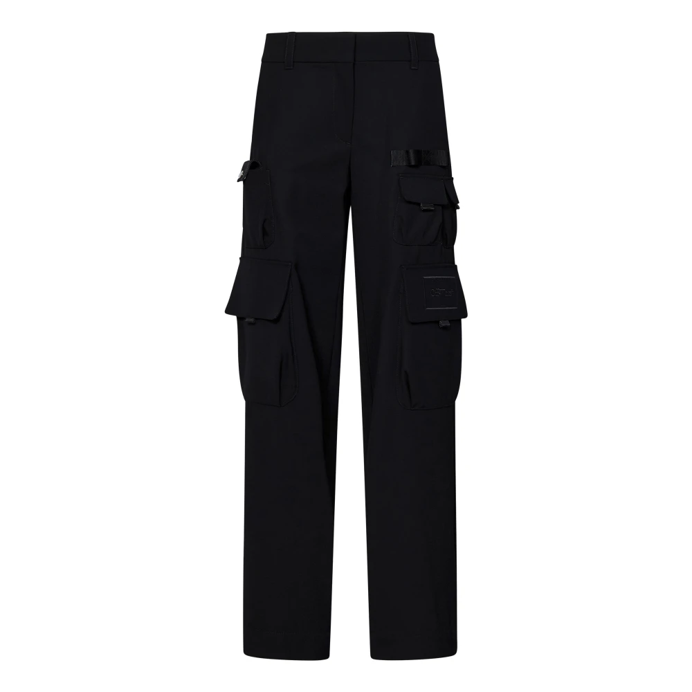 Off White Tapered Trousers Black Dames