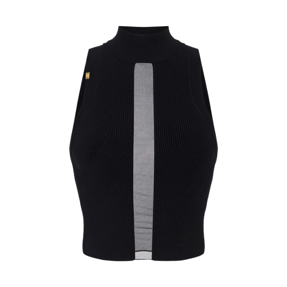 Elisabetta Franchi Zwarte Top voor Vrouwen Black Dames