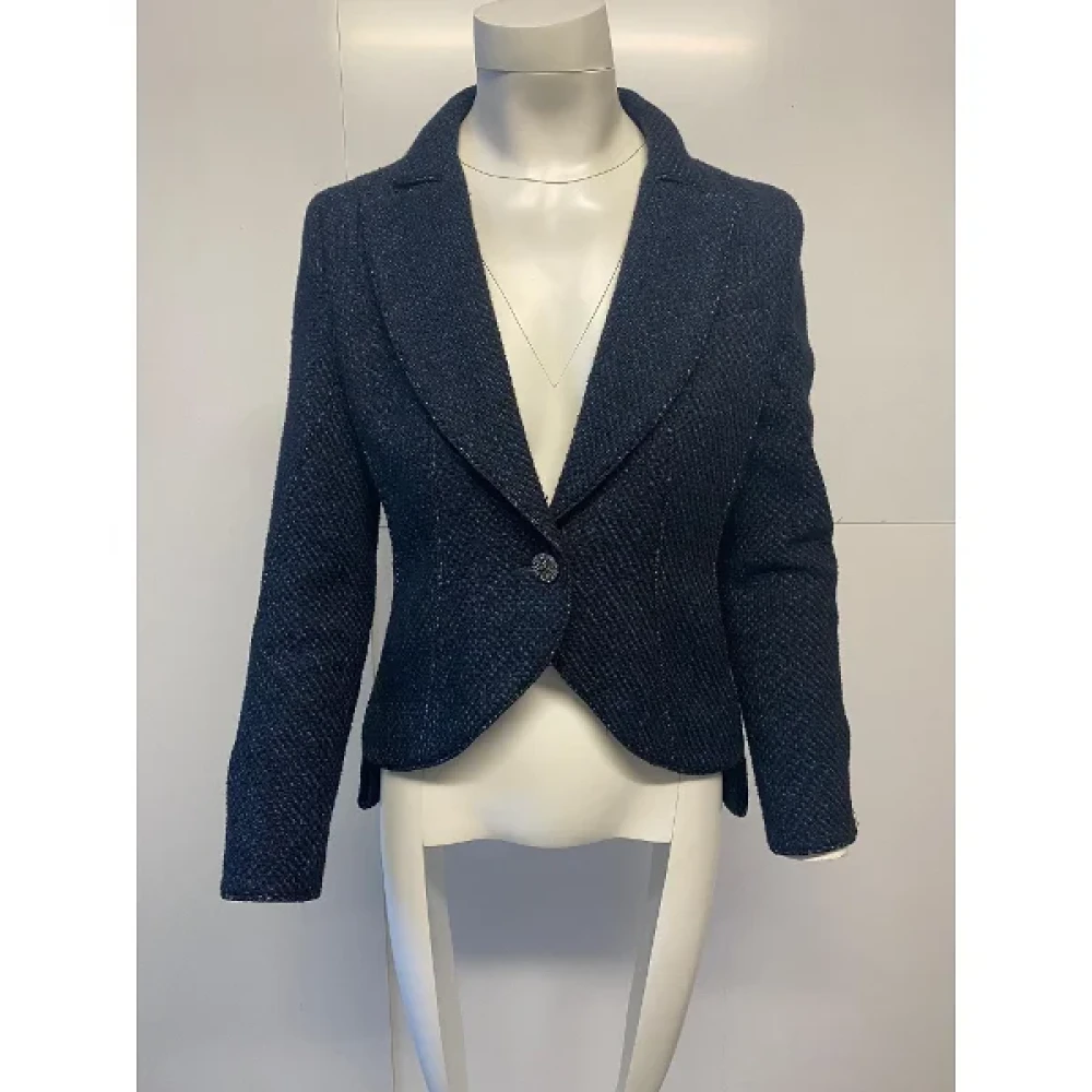 Chanel Vintage Pre-owned Fabric outerwear Blue Dames