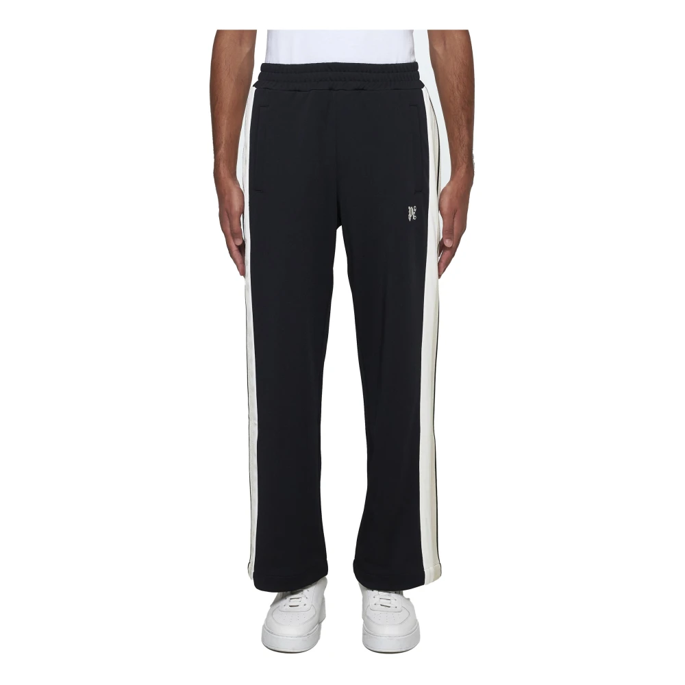 Palm Angels Zwarte Track Pants met Zijstrepen Black Heren