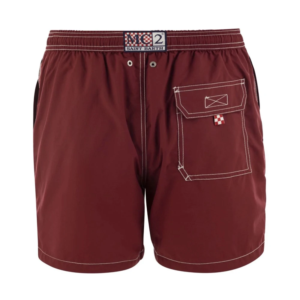 MC2 Saint Barth Rode polyester zwemkleding met trekkoord Red Heren