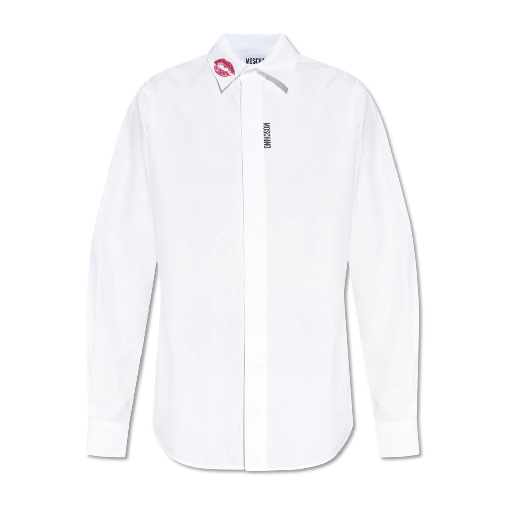 Moschino Shirt met logo White Heren