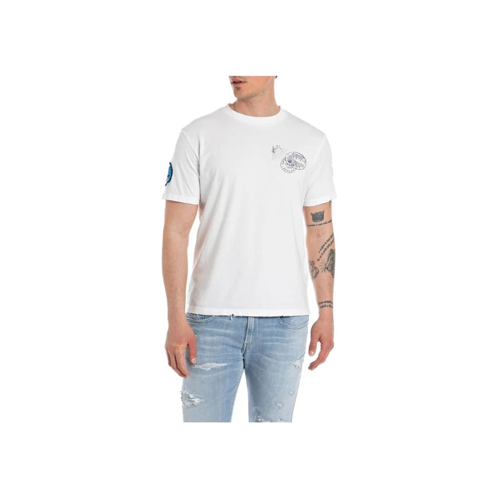 Replay T-shirt met motiefpatches