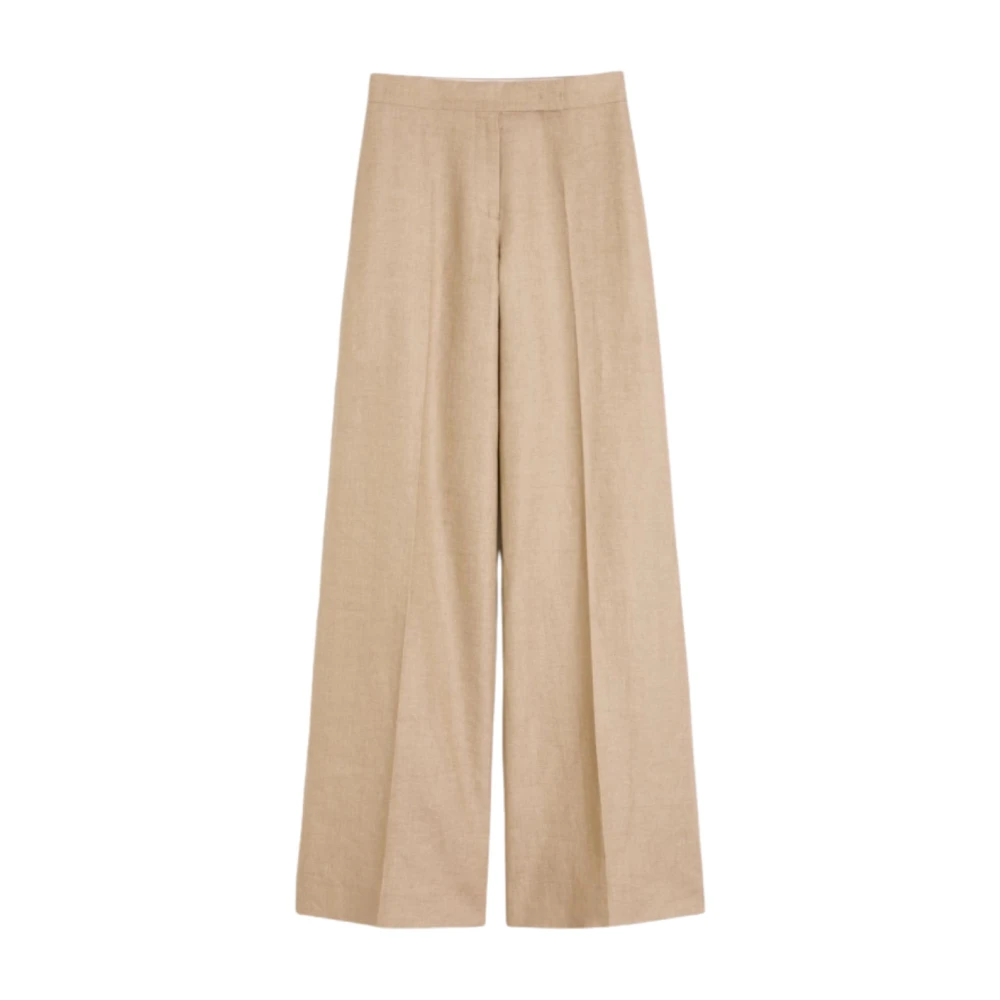 Max Mara Women's Beige Wide Trousers, 2XS, Wide Trousers