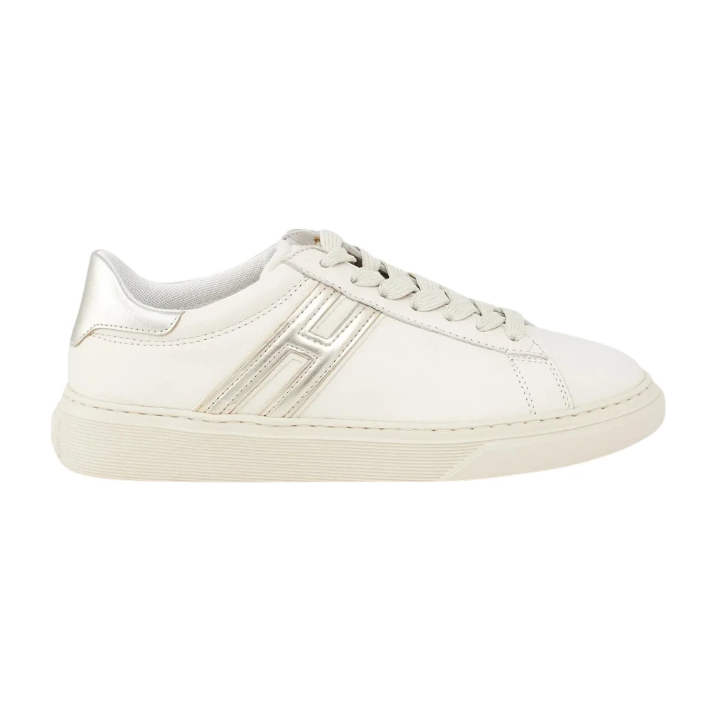 Hogan Witte Leren Sneakers Klassiek Model Dames Schoenen