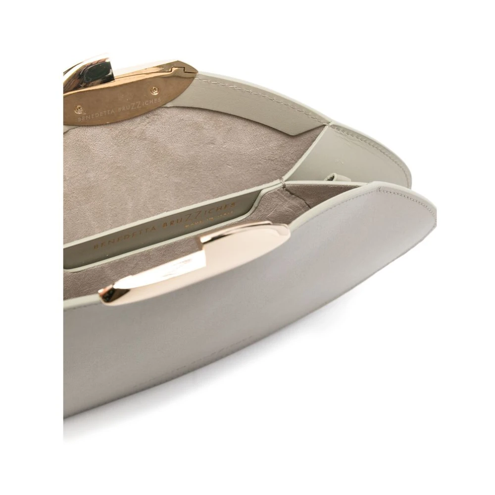 Benedetta Bruzziches Grijze Schoudertas met Push-Lock Sluiting Gray Dames