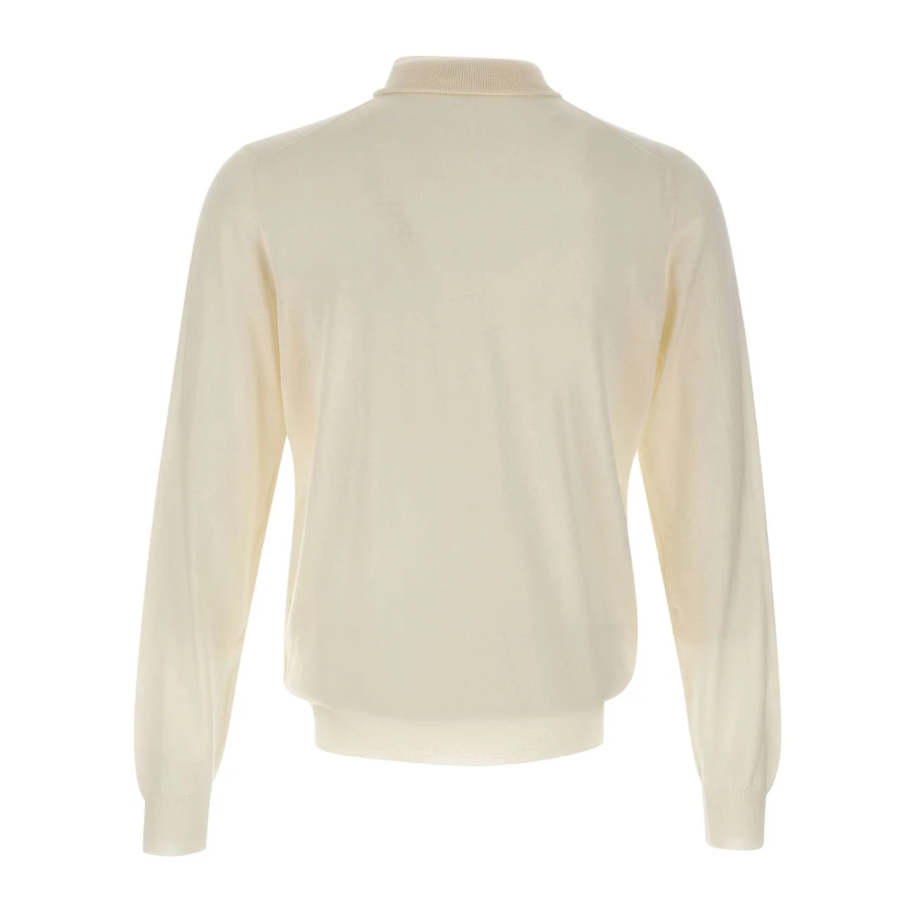 Filippo De Laurentiis Merino Wol Coltrui Trui Wit White Heren