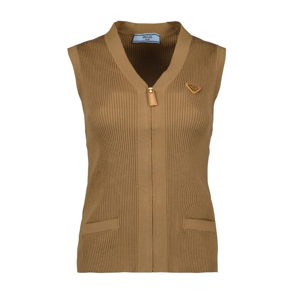 Prada Mouwloos vest voor vrouwen Brown Dames