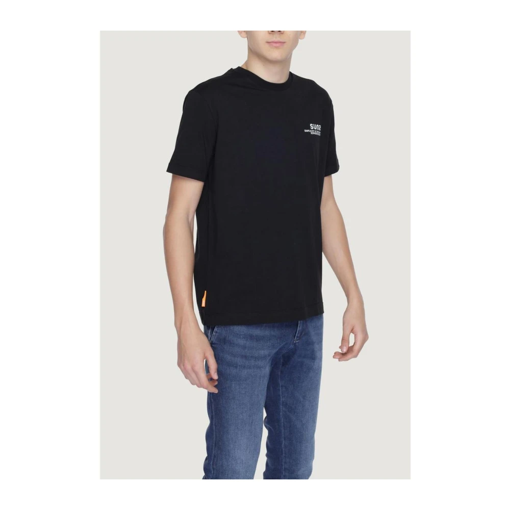 Suns Zwarte Katoenen Crew Neck T-Shirt Black Heren