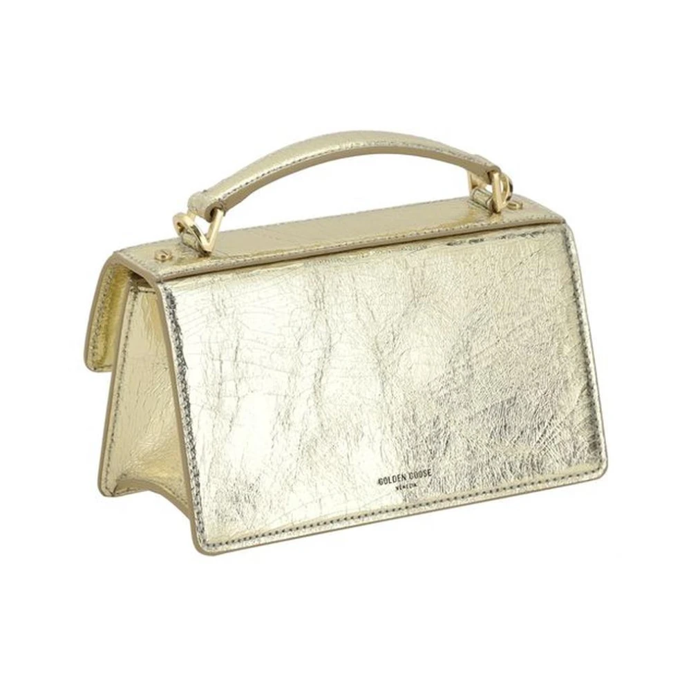 Golden Goose Kleine leren schoudertas met riem Yellow Dames