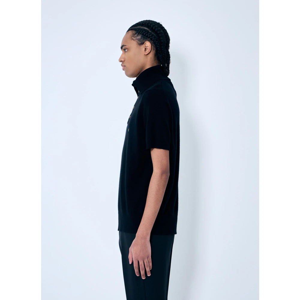 Vivienne Westwood Wol Kasjmier Gebreide Poloshirt Black Heren