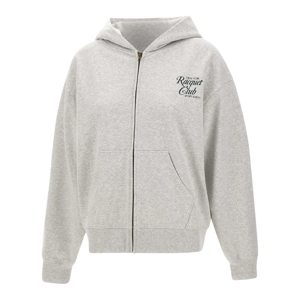 Sporty & Rich Women's Gray Nyrc Zip Hoodie