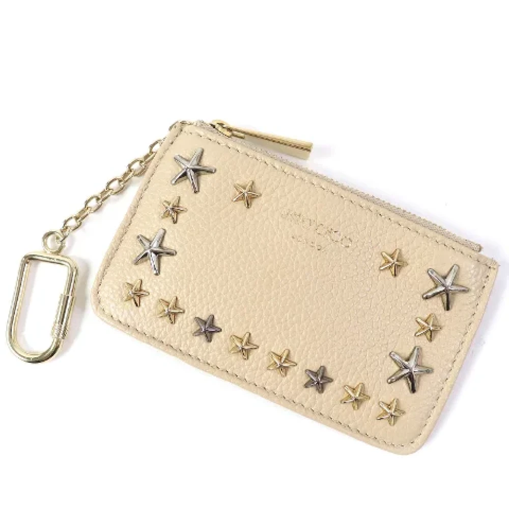 Jimmy Choo Pre-owned Leather wallets Beige Dames