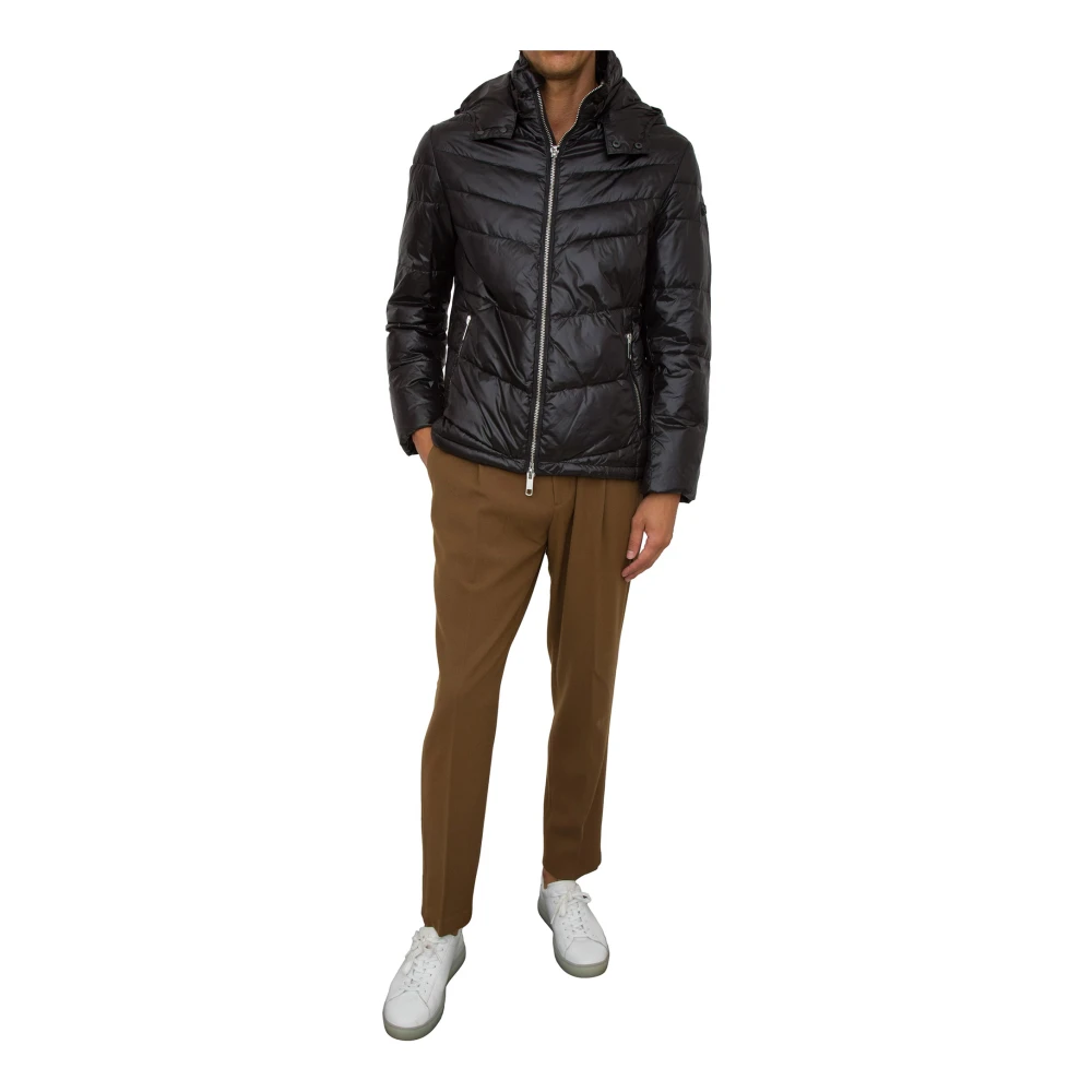 Antony Morato Zwarte jas Afneembare capuchon Black Heren