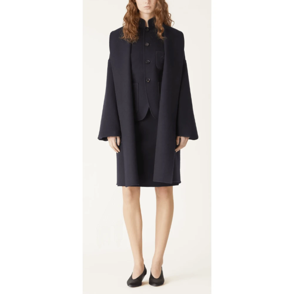 Loro Piana Luxe Blauwe Cashmere Jas met Zakken Blue Dames