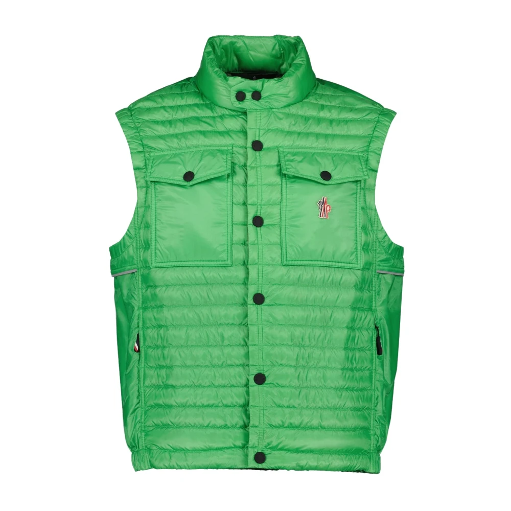 Moncler Men's Green Sleeveless Higheck Vest - Waistcoats - L - Jackets
