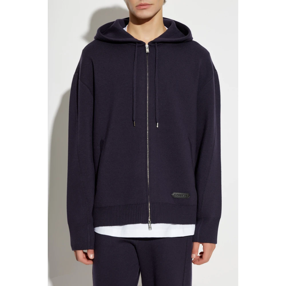 Lanvin Cardigan met capuchon Blue Heren