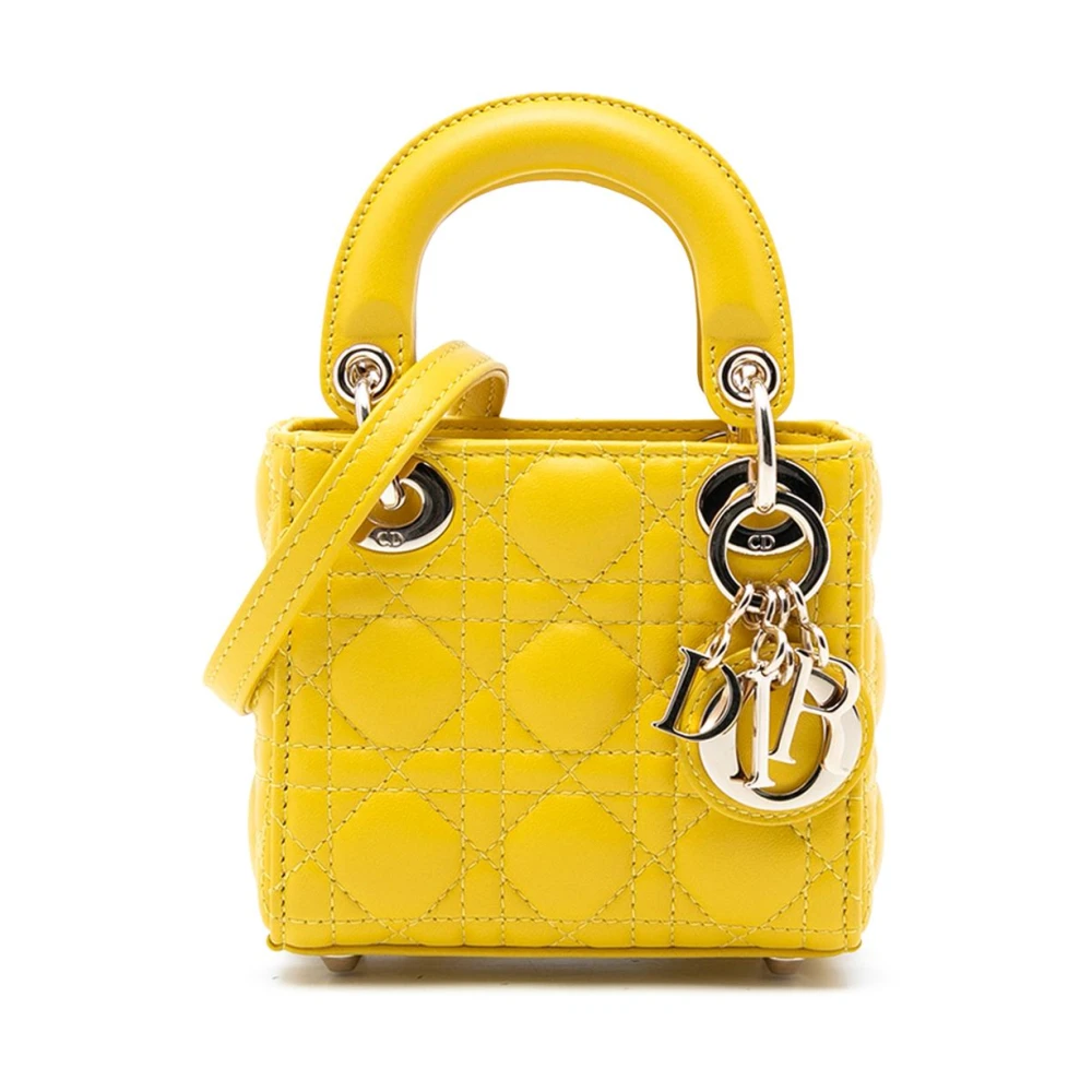 Dior Vintage Women's Yellow Pre-Owned Top Handle Satchel