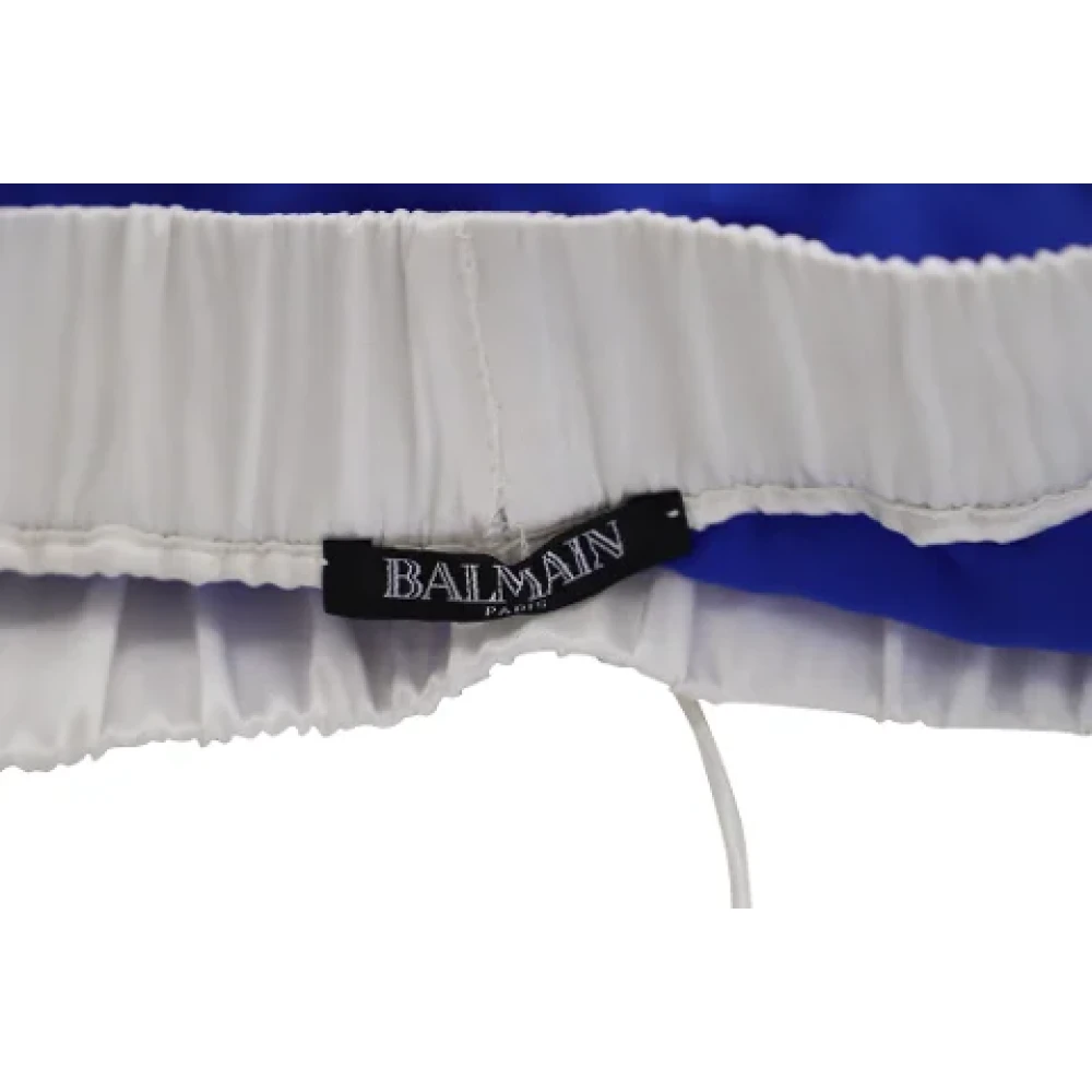 Balmain Pre-owned Silk bottoms Blue Dames