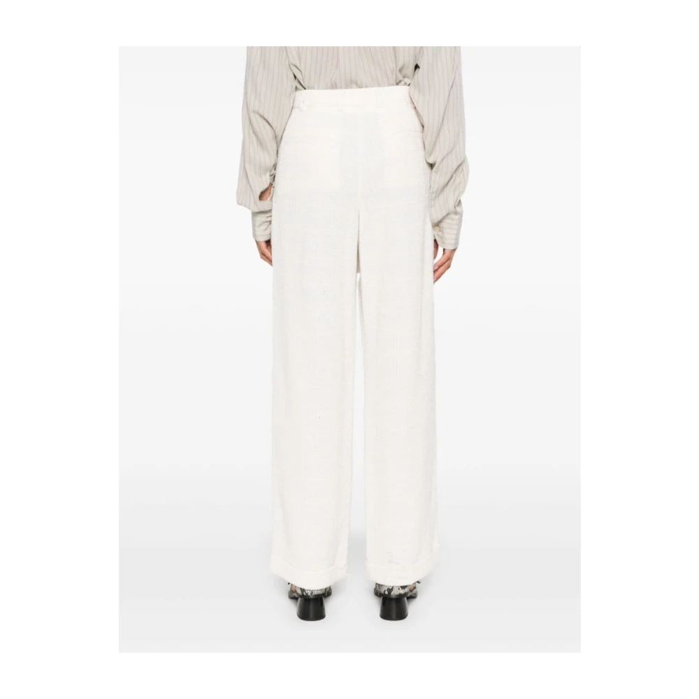 A.p.c. Ecru Tweed Straight Tailored Broek White Dames