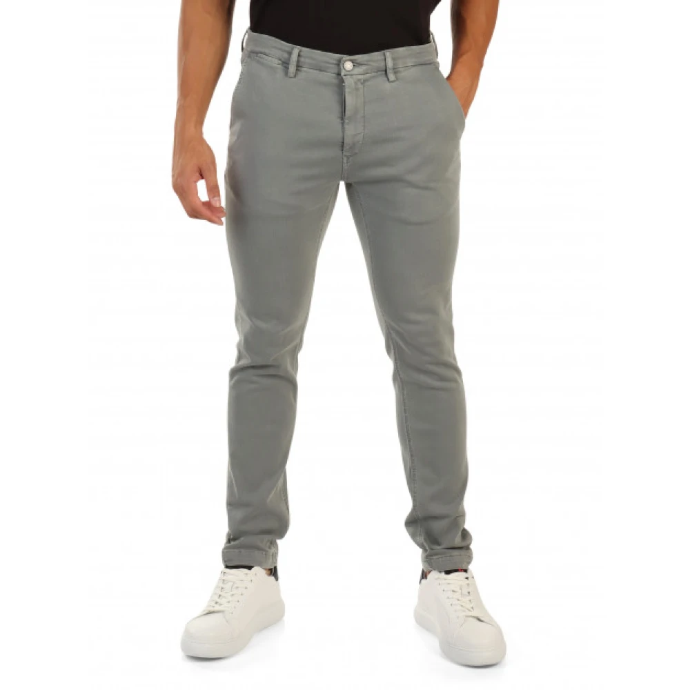 Replay Cropped Trousers Gray Heren