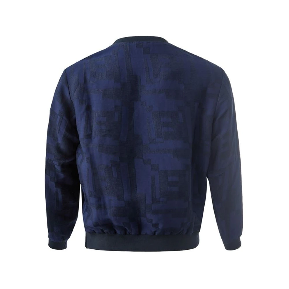 Emporio Armani Blauw Linnen Elegant T-Shirt voor Mannen Blue Heren