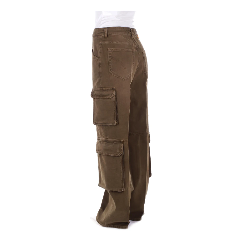 Dondup Groene broek met logoprint Green Dames
