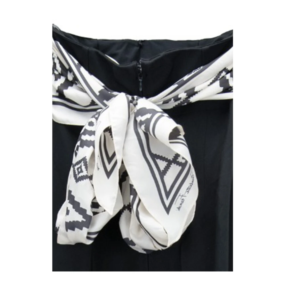 Elisabetta Franchi Boter Zwarte jumpsuit met sjaal top Black Dames