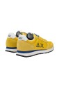 yellow-suede-sneakers-with-blue-laces