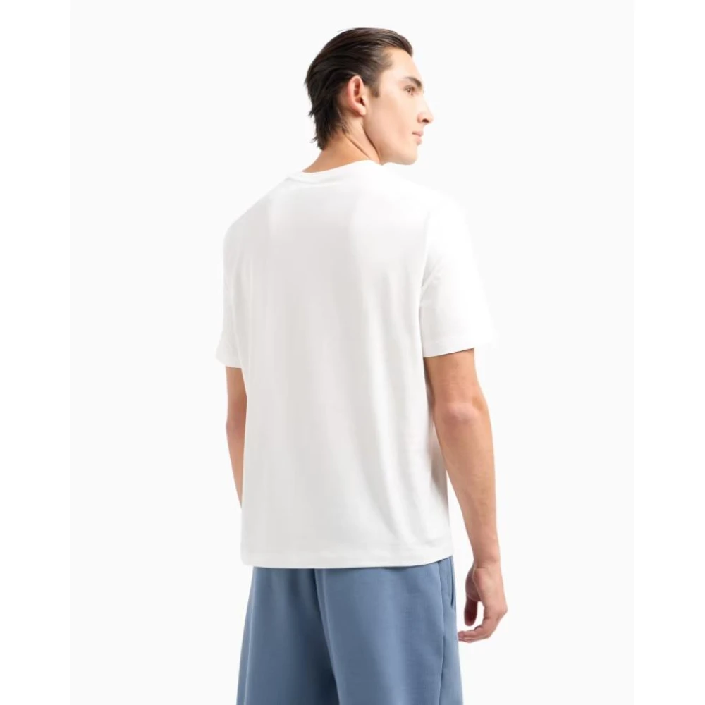 Armani Exchange Katoenen Jersey Relaxed Fit T-shirt White Heren