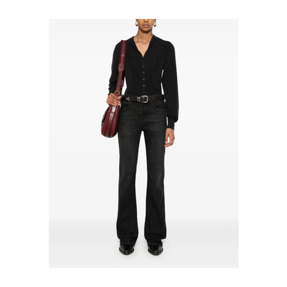 Emporio Armani Zwarte Flared Denim Jeans Black Dames