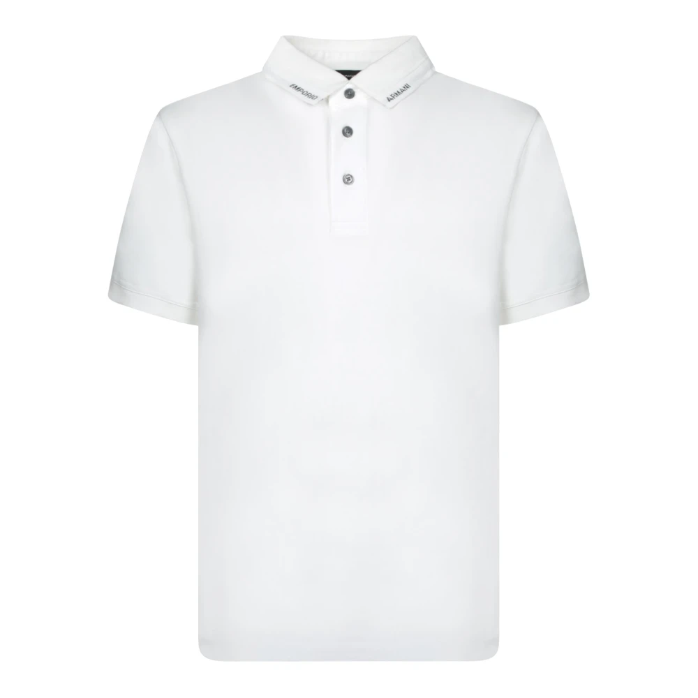 Emporio Armani Katoenen Piquet Polo Shirt White Heren