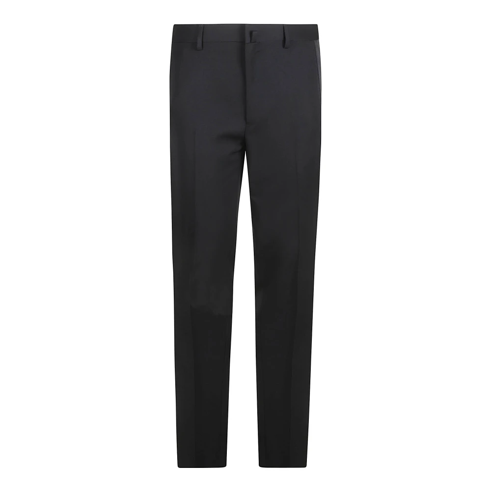 Lanvin Zwarte Wol Tapered Broek Black Dames