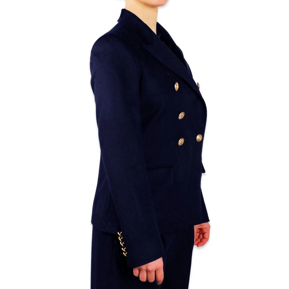 Made in Italia Blauwe Virgin Wool Double-Breasted Jas Blue Dames