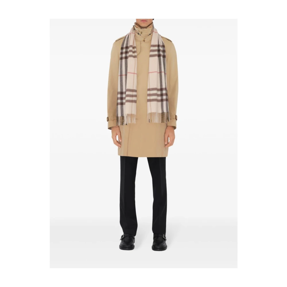 Burberry Giant Check Cashmere Sjaal met Franjes Multicolor Dames