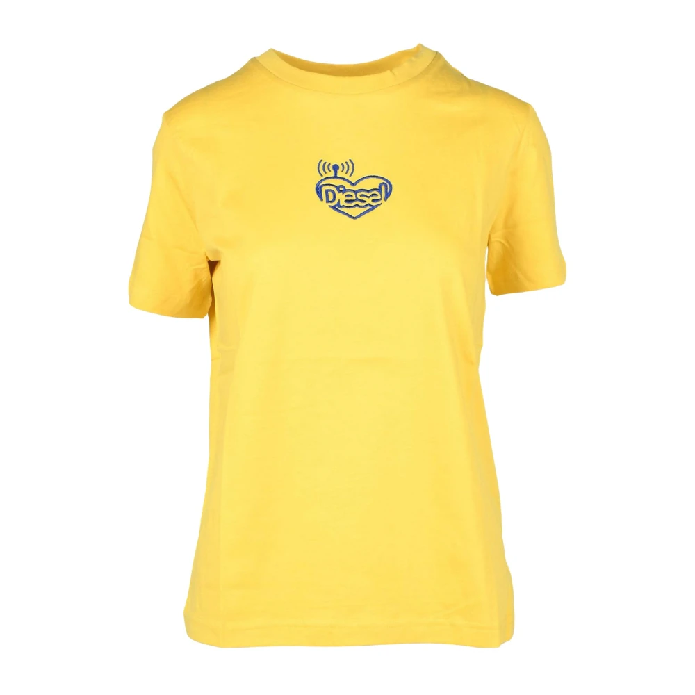 Diesel Gele T-shirt voor vrouwen Yellow Dames