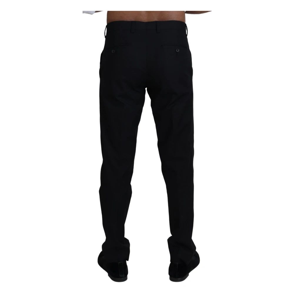 Dolce & Gabbana Elegante Zwarte Katoenen Broek Black Heren
