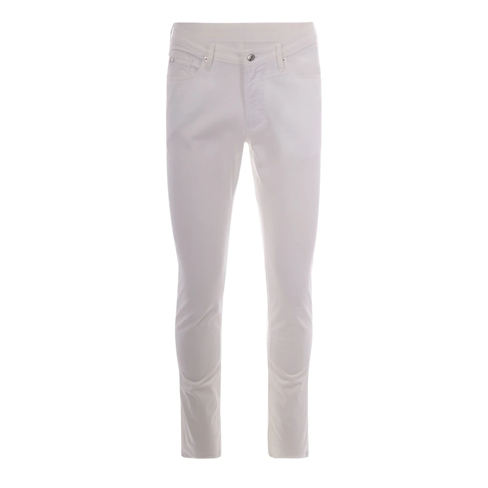 Emporio Armani Men's White Slim-Fit Jeans - Slim Fit Jeans - W36 - Jeans