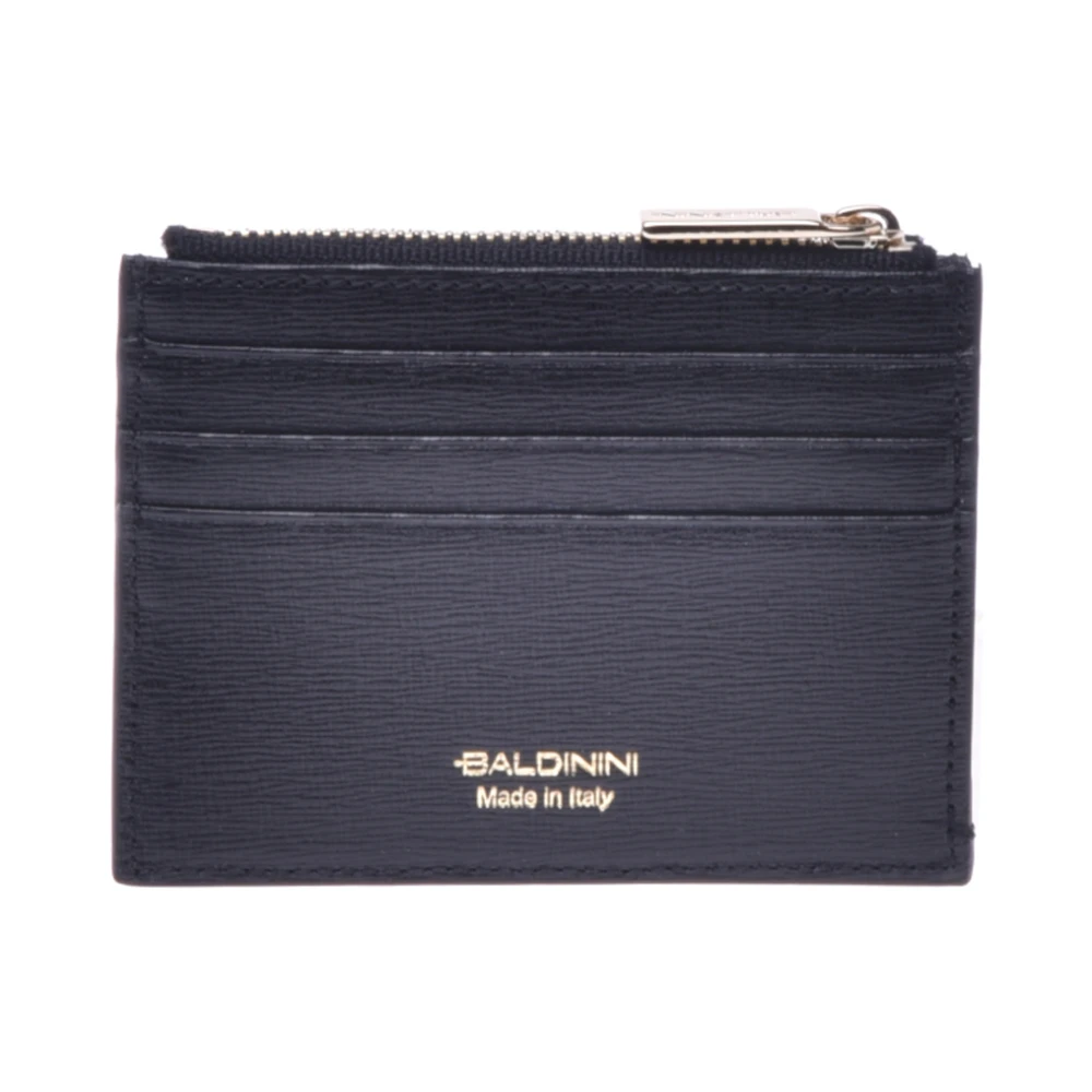 Baldinini Card holder with zip in black saffiano Black Dames