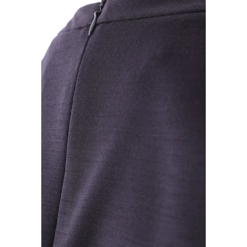 Max Mara Blauwe Wollen Jersey T-shirt met Reliëf Logo Blue Dames