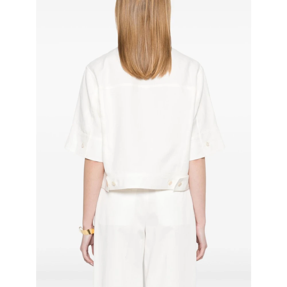 Max Mara Witte Shirt met Knoopsluiting White Dames