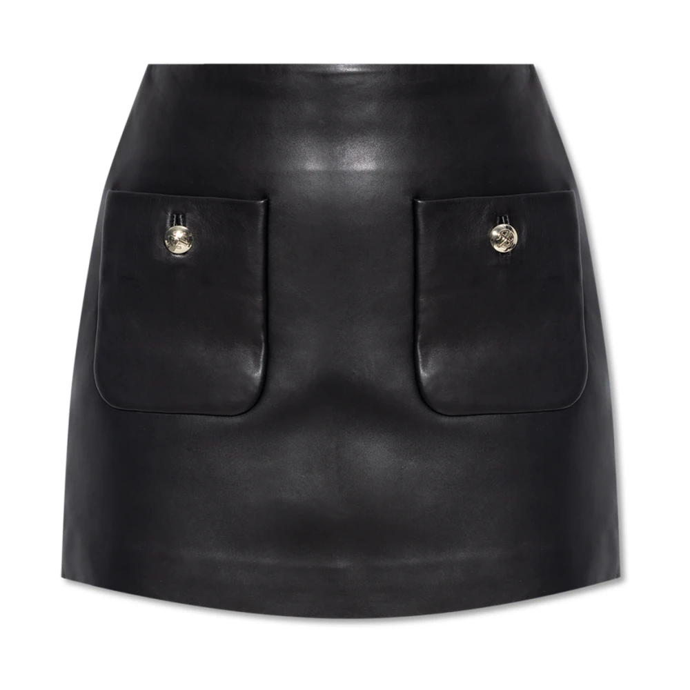 Anine Bing Leren rok Black Dames